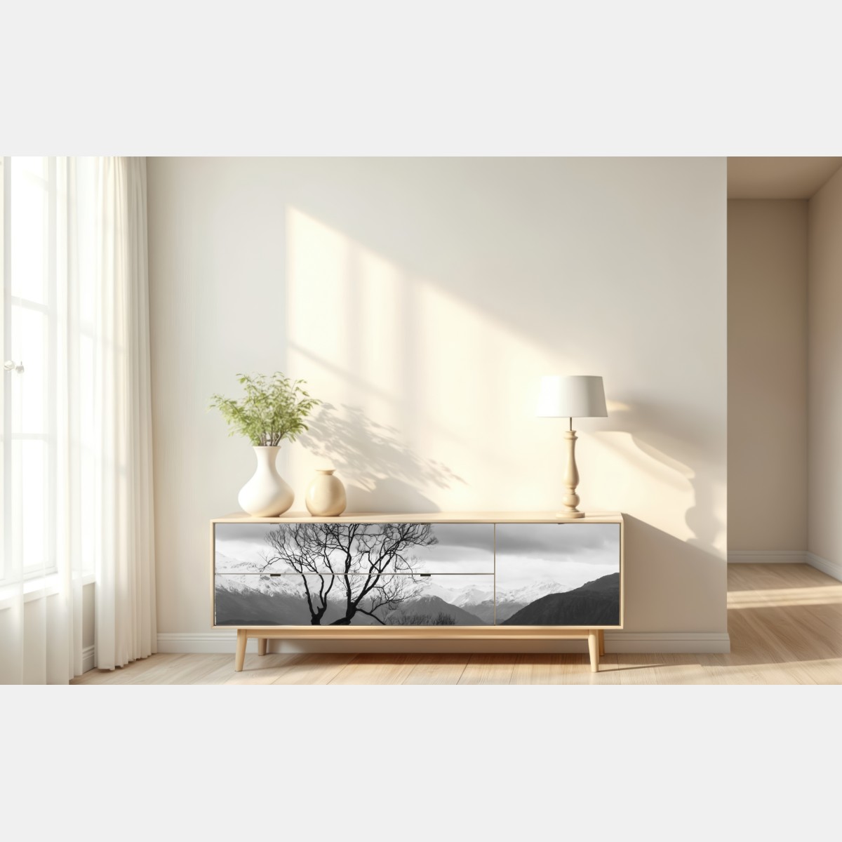 Naklejka repozycjonowalna samotne drzewo na jeziorze – Wallissimo® Naklejka repozycjonowalna samotne drzewo na jeziorze – Wallissimo®