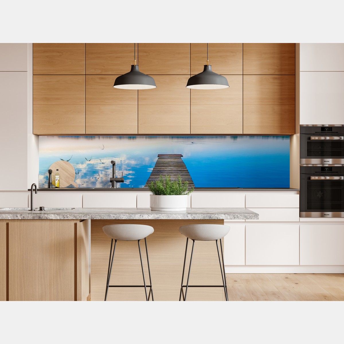 Naklejka repozycjonowalna spokojny pomost nad jeziorem Selment Wielki, Mazury – Wallissimo® Naklejka repozycjonowalna spokojny pomost nad jeziorem Selment Wielki, Mazury – Wallissimo®