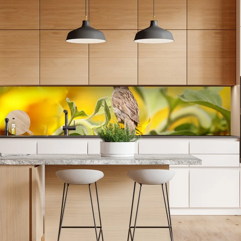 Naklejka repozycjonowalna tropikalny wzór z kakadu i kwiatami – Wallissimo®