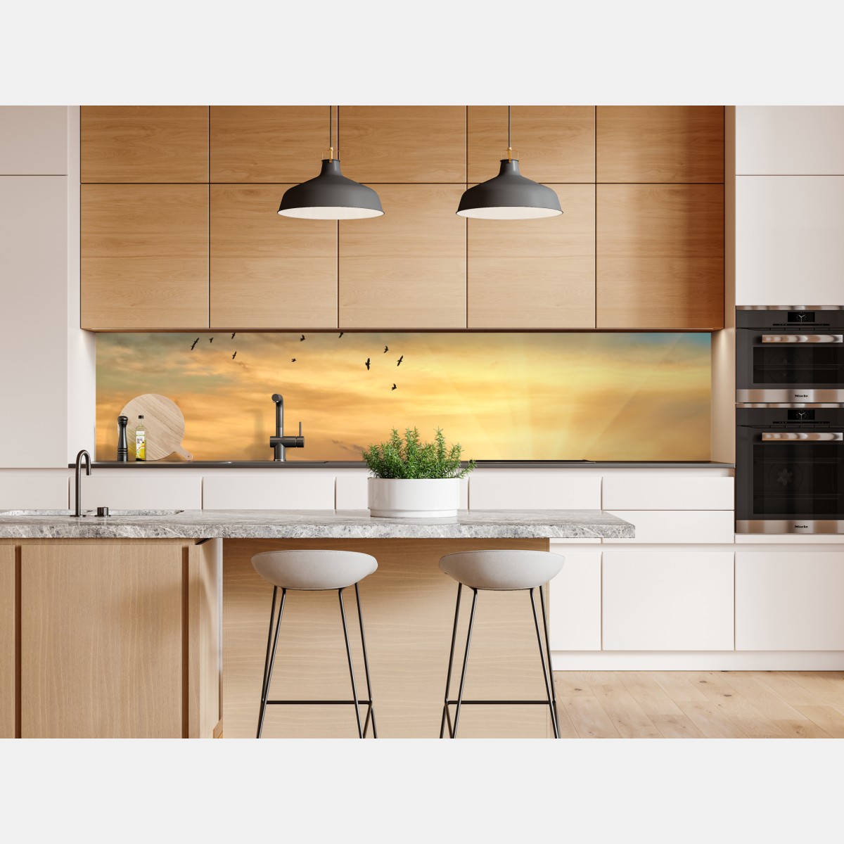 Naklejka repozycjonowalna złoty wschód słońca nad chmurami – Wallissimo® Naklejka repozycjonowalna złoty wschód słońca nad chmurami – Wallissimo®