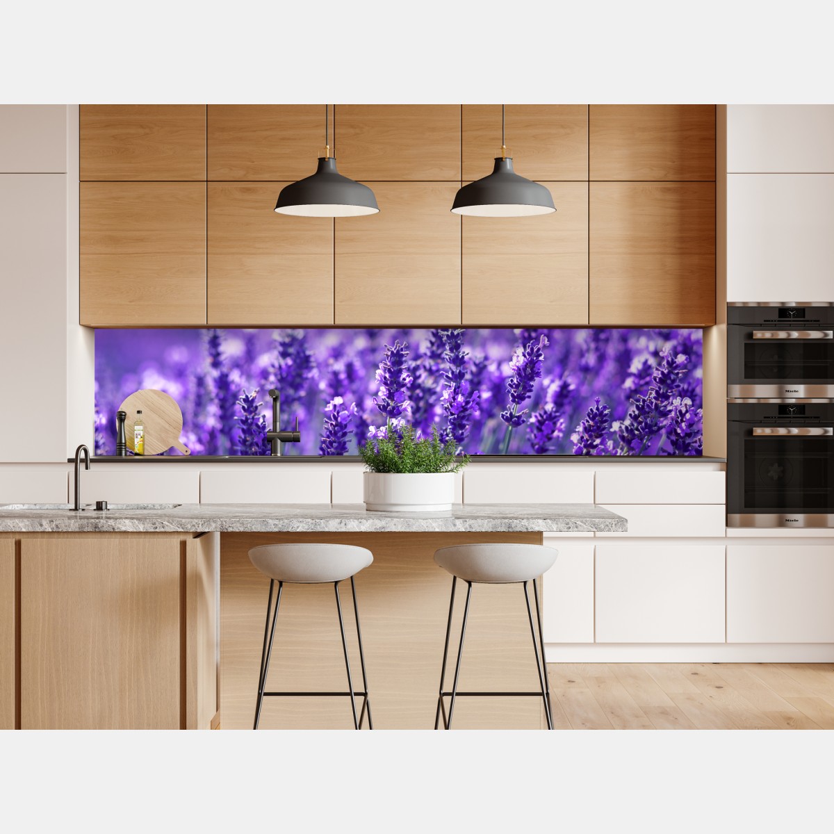 Naklejka repozycjonowalna zbliżenie pola lawendy – Wallissimo® Naklejka repozycjonowalna zbliżenie pola lawendy – Wallissimo®