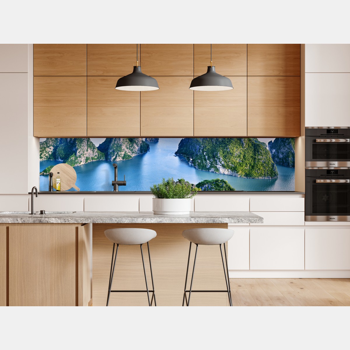 Naklejka repozycjonowalna zatoka Ha Long panorama wapiennych wysp – Wallissimo® Naklejka repozycjonowalna zatoka Ha Long panorama wapiennych wysp – Wallissimo®