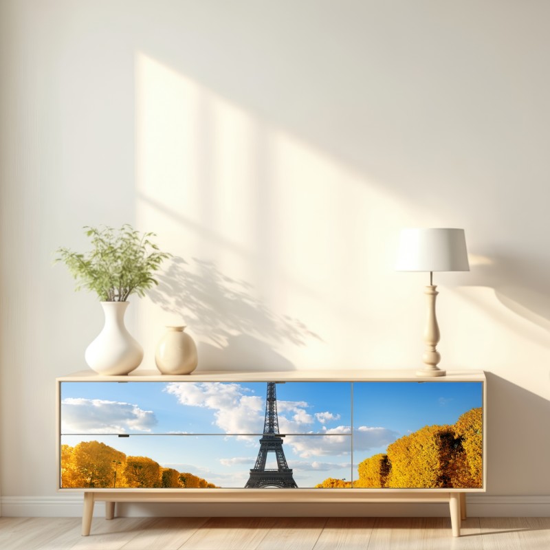 Naklejka repozycjonowalna wiosna na Champs de Mars, Wieża Eiffla, Paryż – Wallissimo® Naklejka repozycjonowalna wiosna na Champs de Mars, Wieża Eiffla, Paryż – Wallissimo®