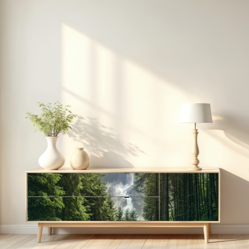 Naklejka repozycjonowalna Krimml wodospad w bujnym alpejskim lesie – Wallissimo® Naklejka repozycjonowalna Krimml wodospad w bujnym alpejskim lesie – Wallissimo®