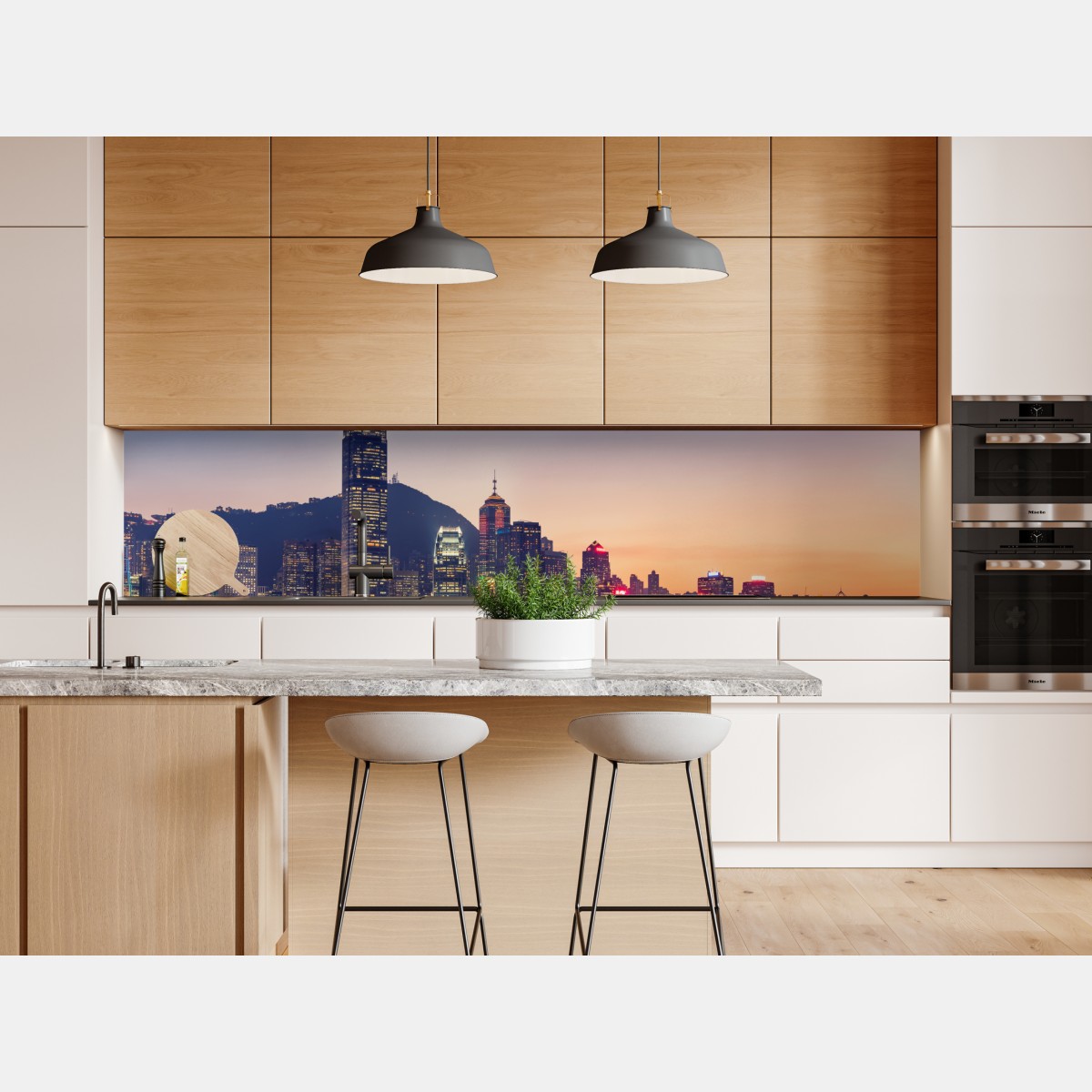 Naklejka repozycjonowalna Hongkong panorama miasta o zmierzchu – Wallissimo® Naklejka repozycjonowalna Hongkong panorama miasta o zmierzchu – Wallissimo®