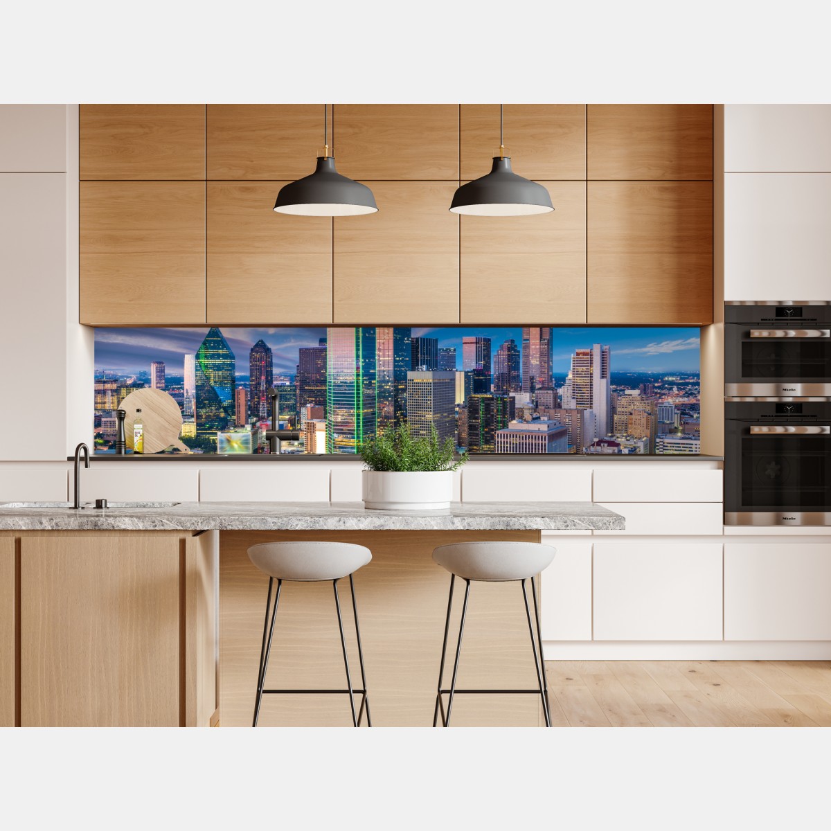 Naklejka repozycjonowalna Dallas panorama miasta o zachodzie słońca – Wallissimo® Naklejka repozycjonowalna Dallas panorama miasta o zachodzie słońca – Wallissimo®