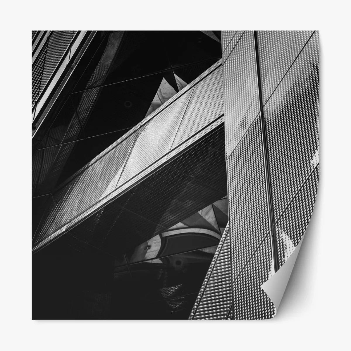 Naklejka repozycjonowalna geometryczna fasada w monochromie – Wallissimo® Naklejka repozycjonowalna geometryczna fasada w monochromie – Wallissimo®