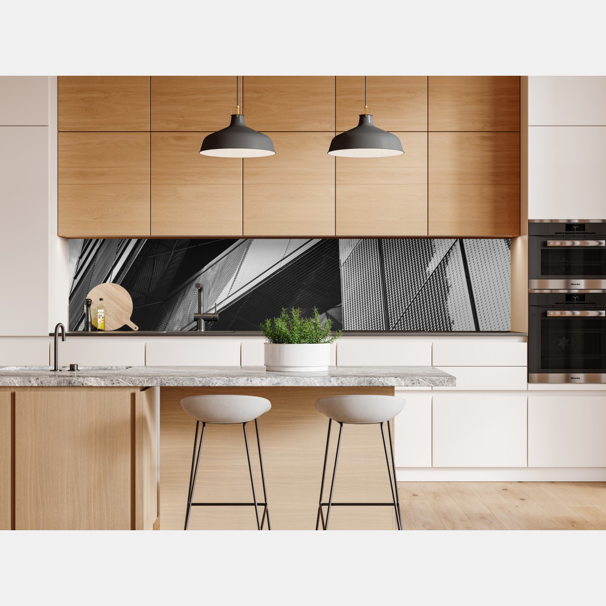 Naklejka repozycjonowalna geometryczna fasada w monochromie – Wallissimo® Naklejka repozycjonowalna geometryczna fasada w monochromie – Wallissimo®