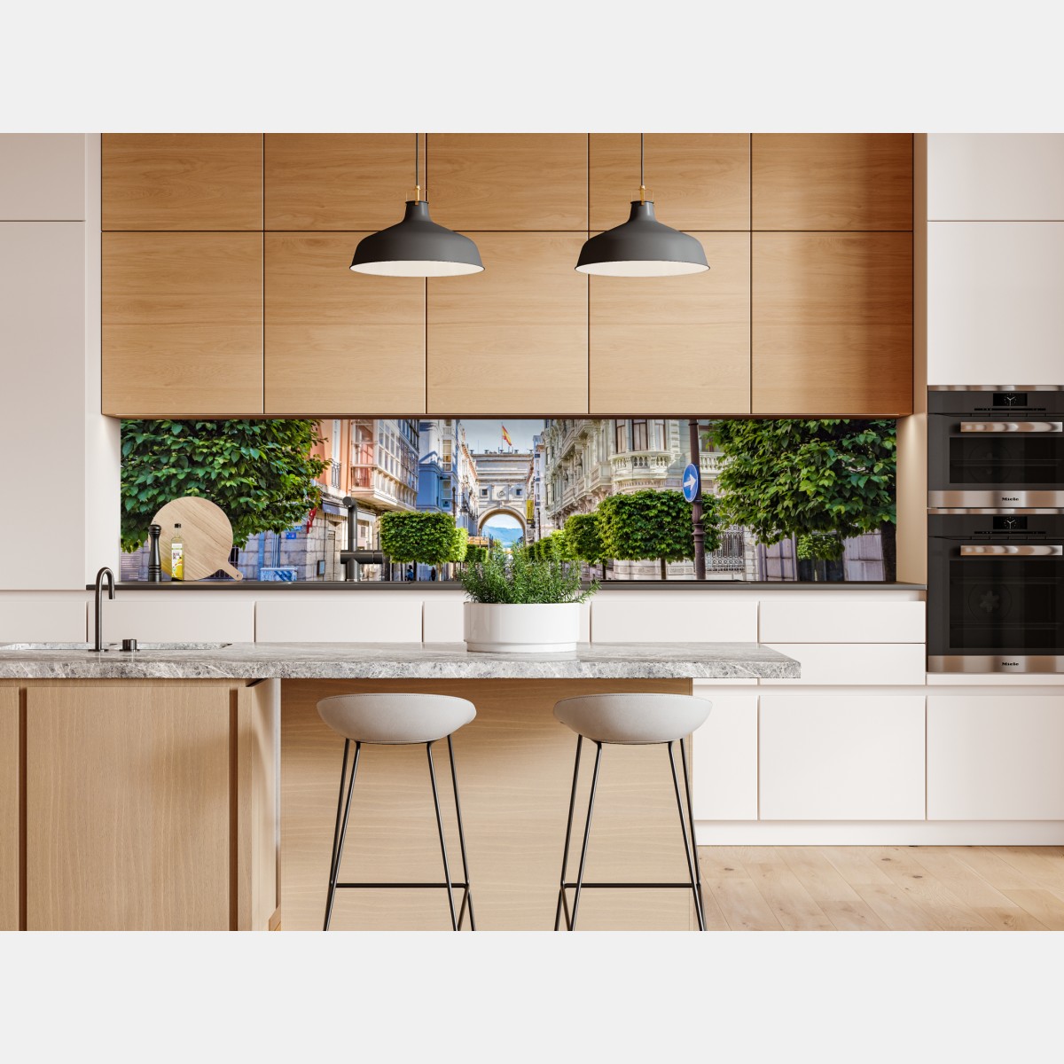 Naklejka repozycjonowalna Santander ulica miejska z zabytkowym łukiem – Wallissimo® Naklejka repozycjonowalna Santander ulica miejska z zabytkowym łukiem – Wallissimo®