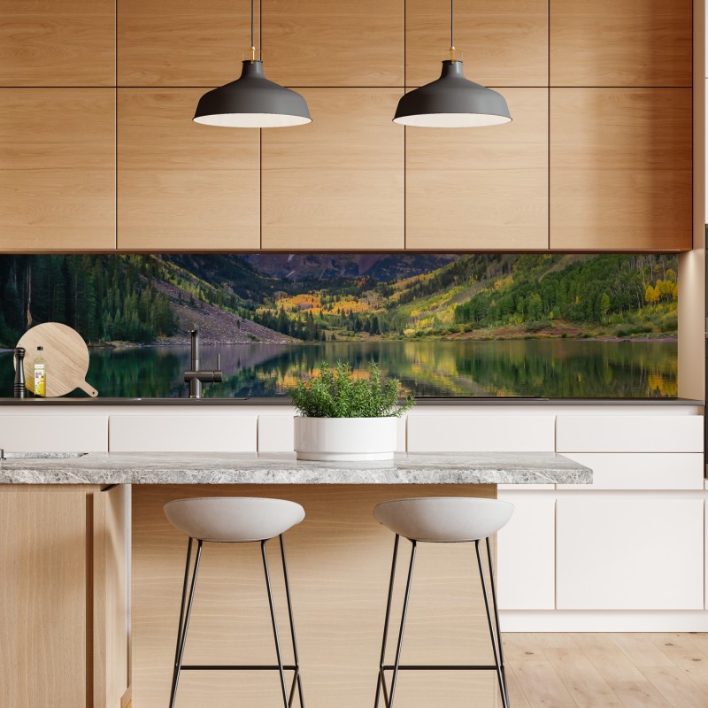 Naklejka repozycjonowalna wschód słońca nad Maroon Bells – Wallissimo® Naklejka repozycjonowalna wschód słońca nad Maroon Bells – Wallissimo®