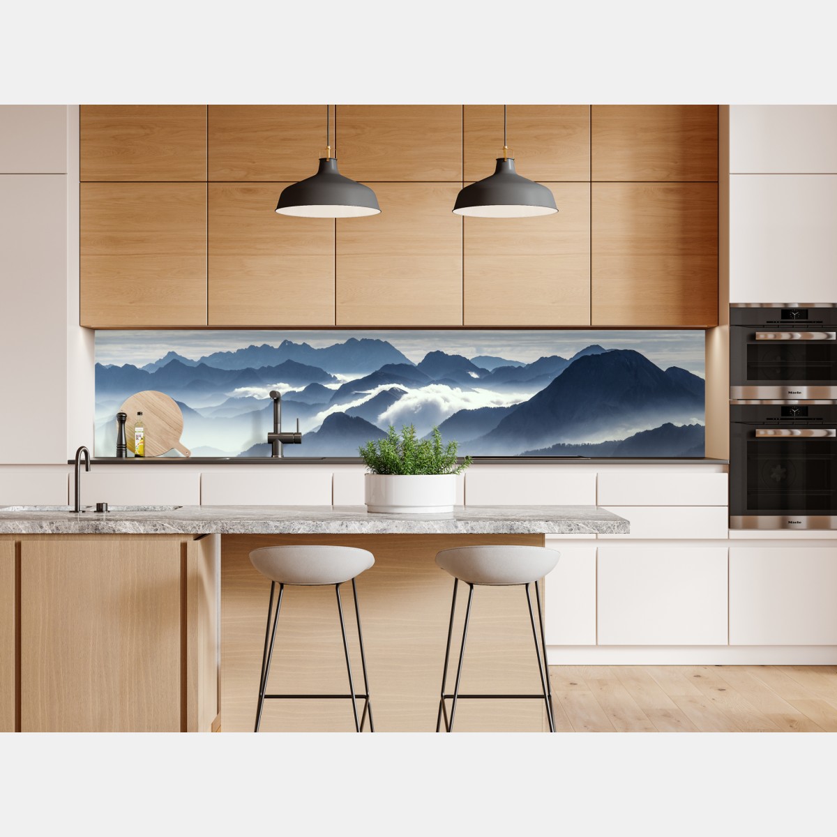 Naklejka repozycjonowalna mglista warstwa gór o świcie – Wallissimo® Naklejka repozycjonowalna mglista warstwa gór o świcie – Wallissimo®