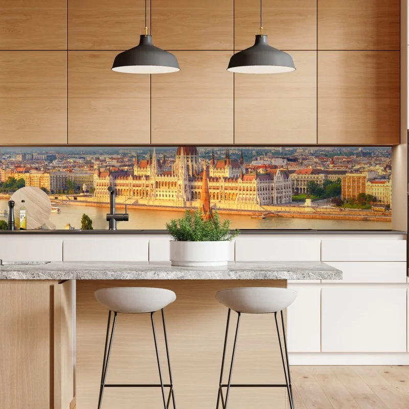 Naklejka repozycjonowalna widok z lotu ptaka na zatokę Port de Sóller – Wallissimo®