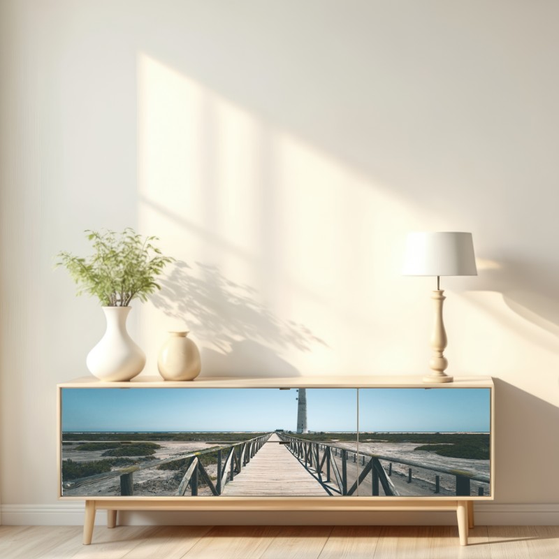 Naklejka repozycjonowalna latarnia morska na końcu pomostu – Wallissimo® Naklejka repozycjonowalna latarnia morska na końcu pomostu – Wallissimo®