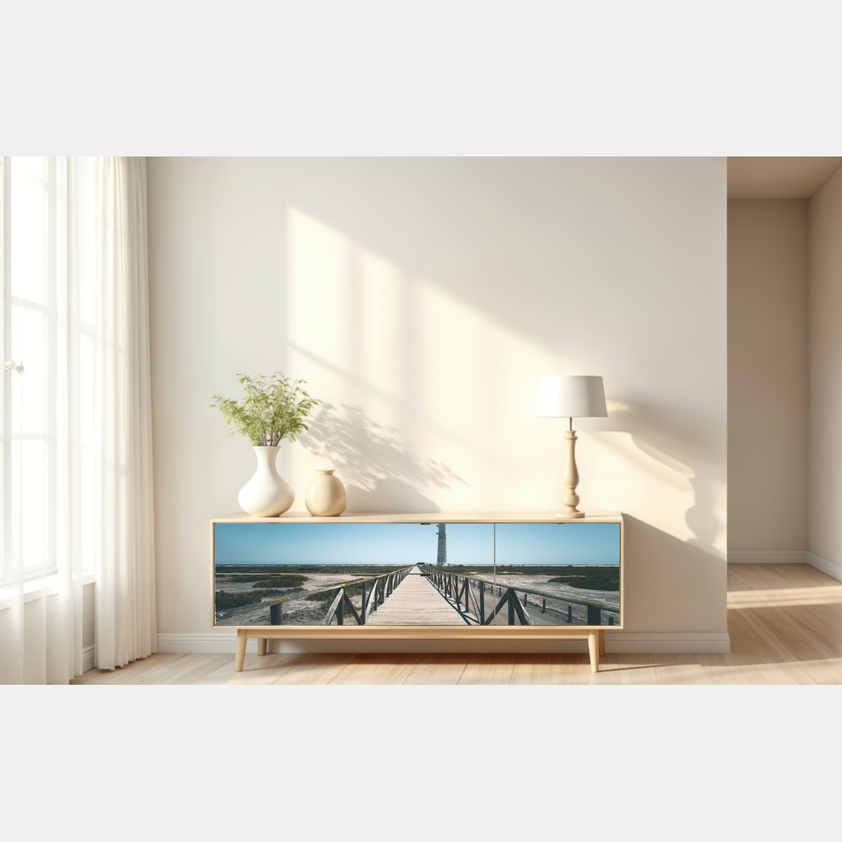 Naklejka repozycjonowalna latarnia morska na końcu pomostu – Wallissimo® Naklejka repozycjonowalna latarnia morska na końcu pomostu – Wallissimo®