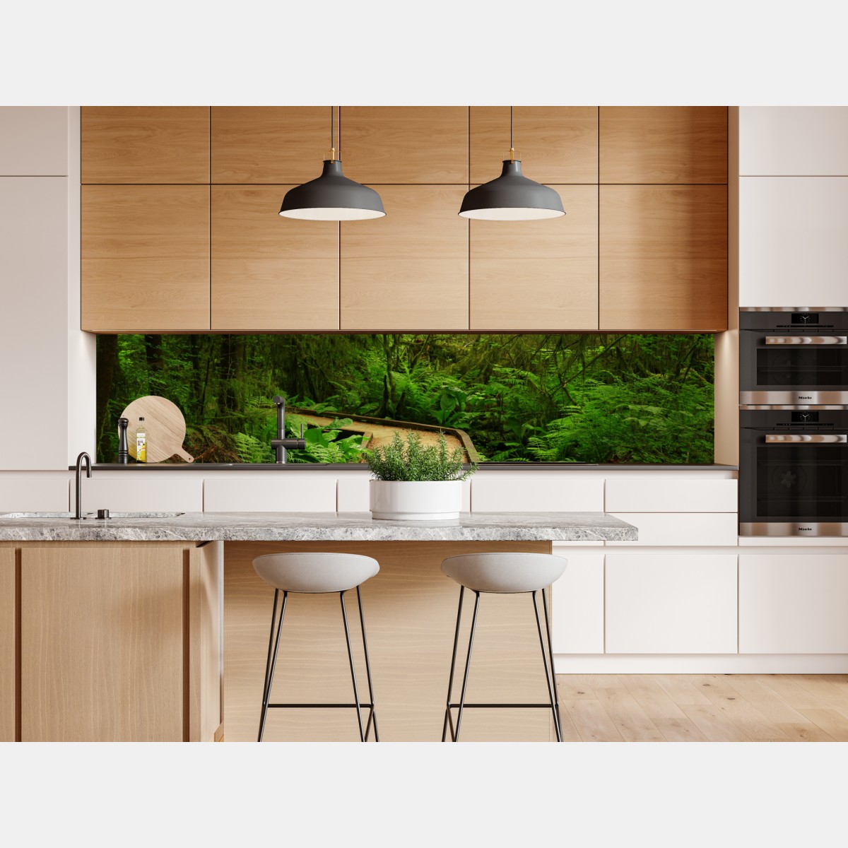 Naklejka repozycjonowalna spokojna zielona kładka leśna – Wallissimo® Naklejka repozycjonowalna spokojna zielona kładka leśna – Wallissimo®