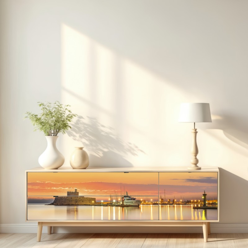 Naklejka repozycjonowalna twierdza Agios Nikolaos w porcie Mandraki, Rodos – Wallissimo® Naklejka repozycjonowalna twierdza Agios Nikolaos w porcie Mandraki, Rodos – Wallissimo®