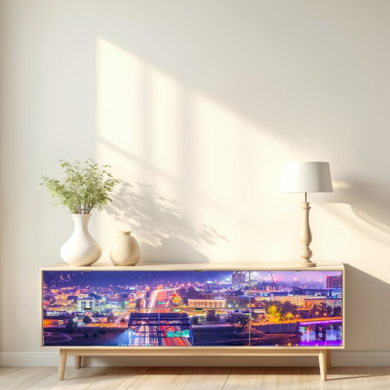 Naklejka repozycjonowalna Panorama Charleston o świcie – Wallissimo® Naklejka repozycjonowalna Panorama Charleston o świcie – Wallissimo®