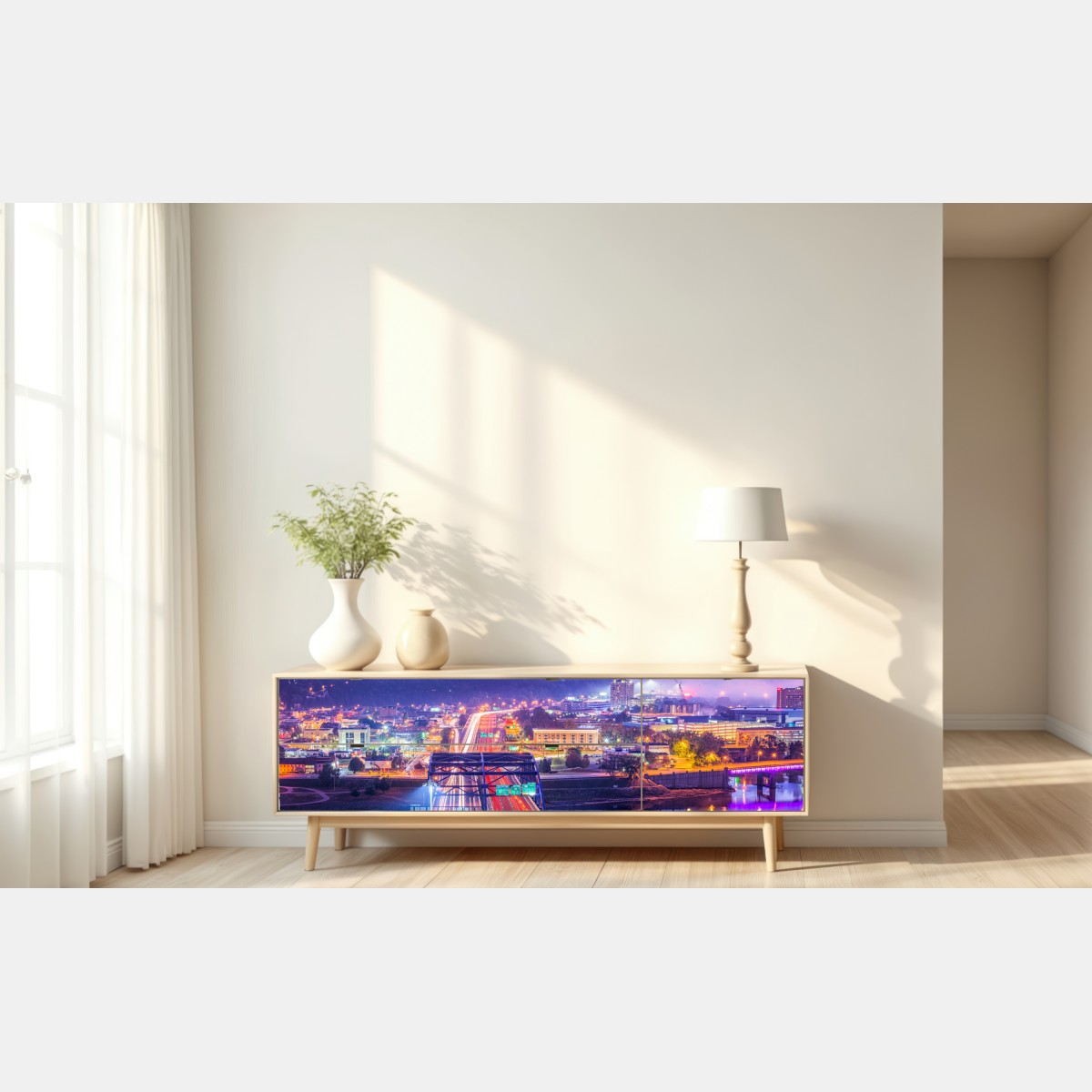 Naklejka repozycjonowalna Panorama Charleston o świcie – Wallissimo® Naklejka repozycjonowalna Panorama Charleston o świcie – Wallissimo®