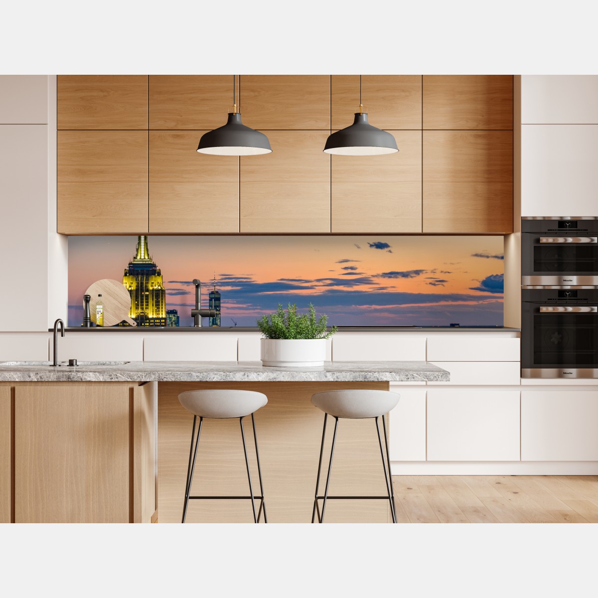 Naklejka repozycjonowalna panorama Nowego Jorku o zmierzchu – Wallissimo® Naklejka repozycjonowalna panorama Nowego Jorku o zmierzchu – Wallissimo®