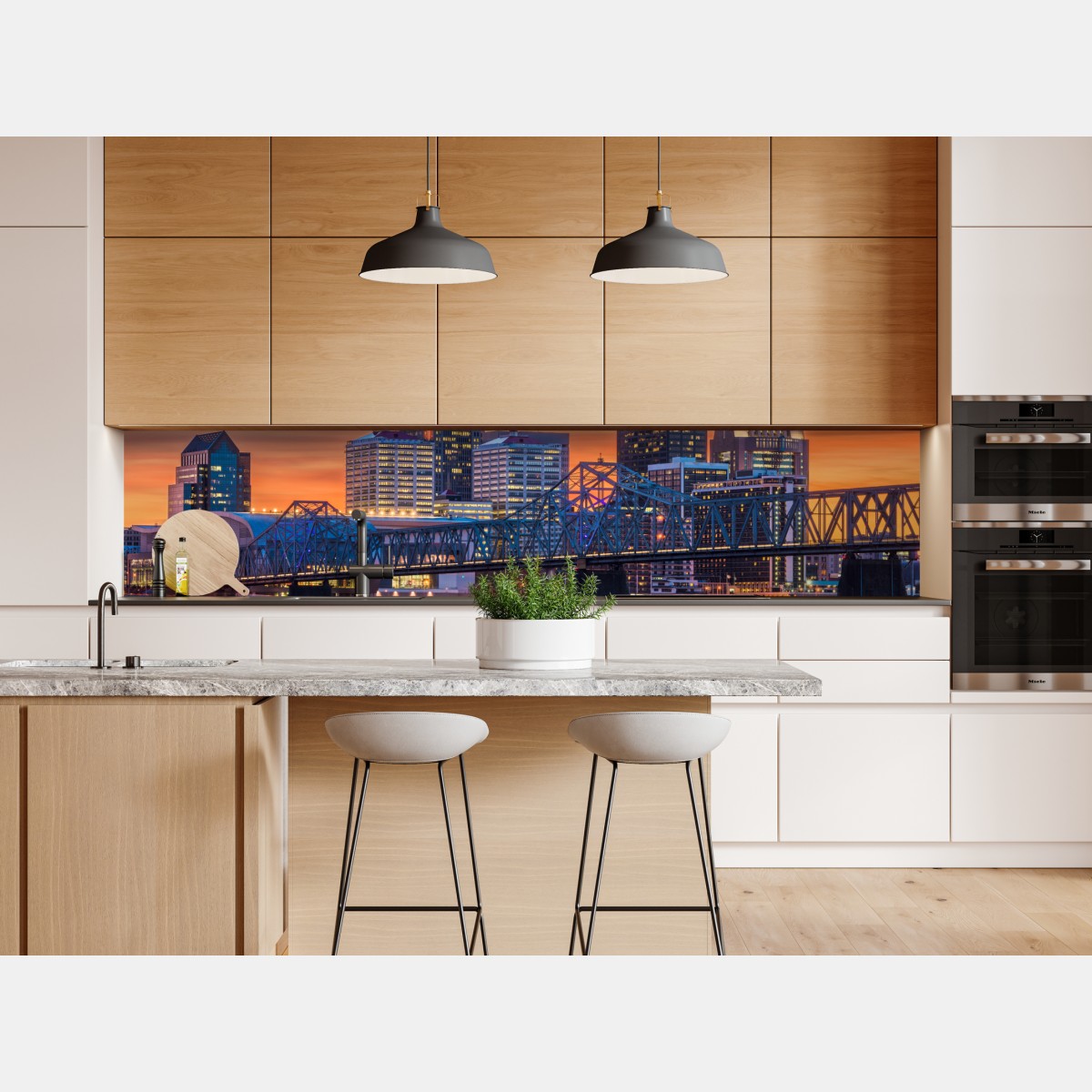 Naklejka repozycjonowalna Louisville panorama o zachodzie słońca – Wallissimo® Naklejka repozycjonowalna Louisville panorama o zachodzie słońca – Wallissimo®