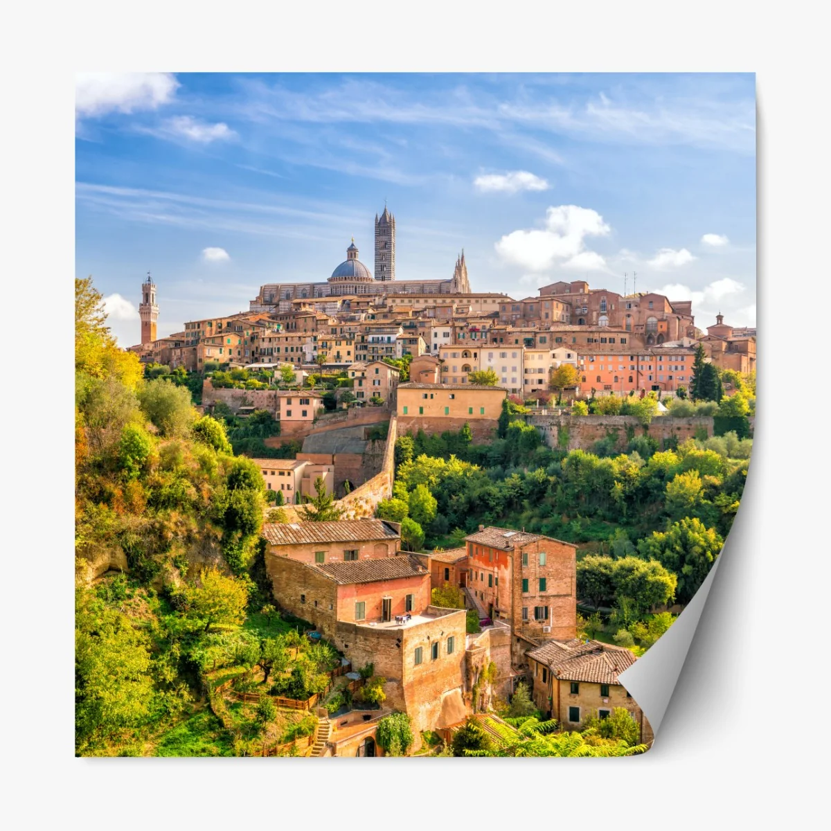 Naklejka repozycjonowalna Siena panorama miasta, Włochy – Wallissimo® Naklejka repozycjonowalna Siena panorama miasta, Włochy – Wallissimo®