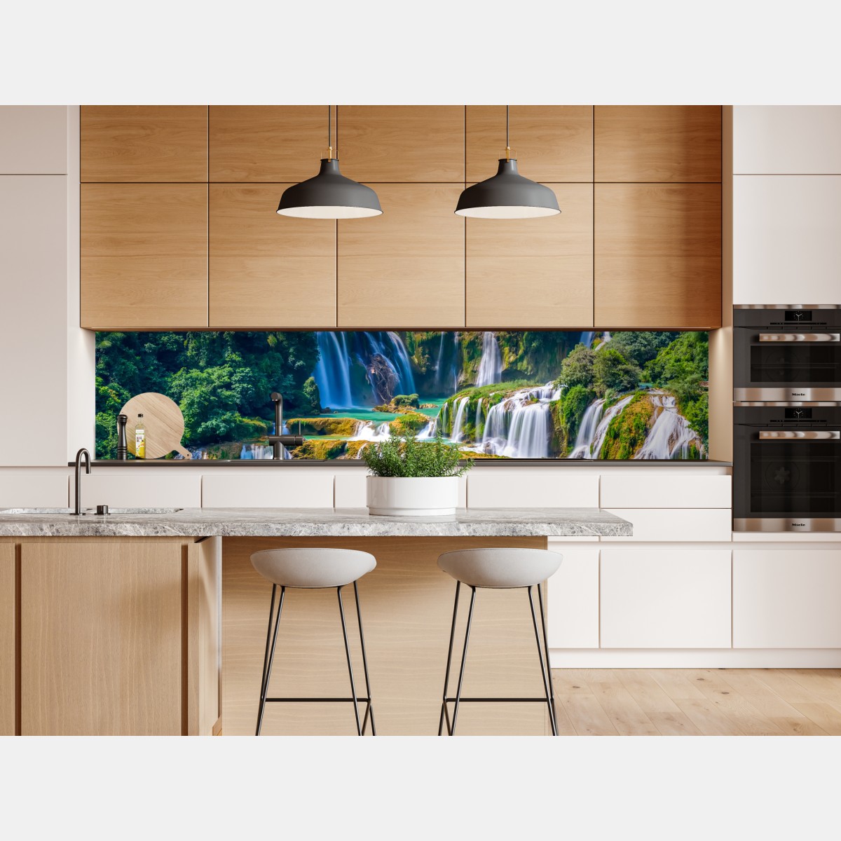 Naklejka repozycjonowalna szmaragdowe kaskady wodospadów – Wallissimo® Naklejka repozycjonowalna szmaragdowe kaskady wodospadów – Wallissimo®