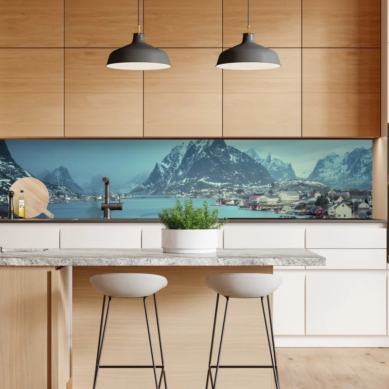 Naklejka repozycjonowalna orientalny wzór z drzewami i liśćmi – Wallissimo®