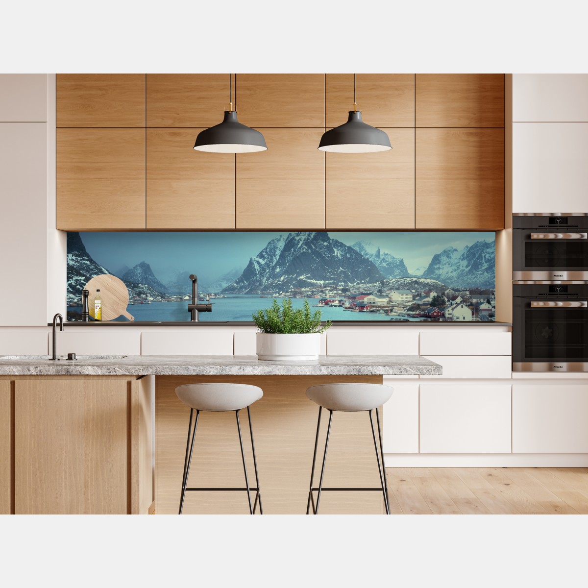 Naklejka repozycjonowalna Reine zimowy fiord w Lofotach – Wallissimo® Naklejka repozycjonowalna Reine zimowy fiord w Lofotach – Wallissimo®