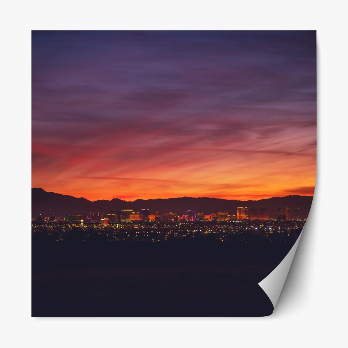 Naklejka repozycjonowalna Las Vegas panorama o zmierzchu – Wallissimo® Naklejka repozycjonowalna Las Vegas panorama o zmierzchu – Wallissimo®