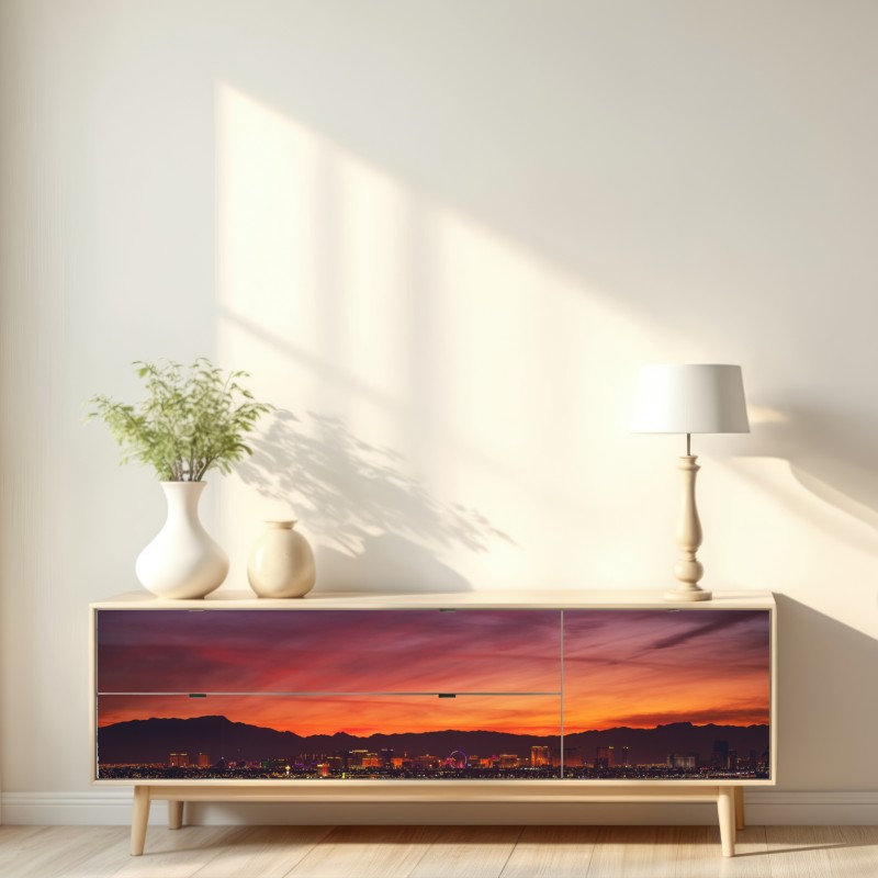 Naklejka repozycjonowalna Las Vegas panorama o zmierzchu – Wallissimo® Naklejka repozycjonowalna Las Vegas panorama o zmierzchu – Wallissimo®