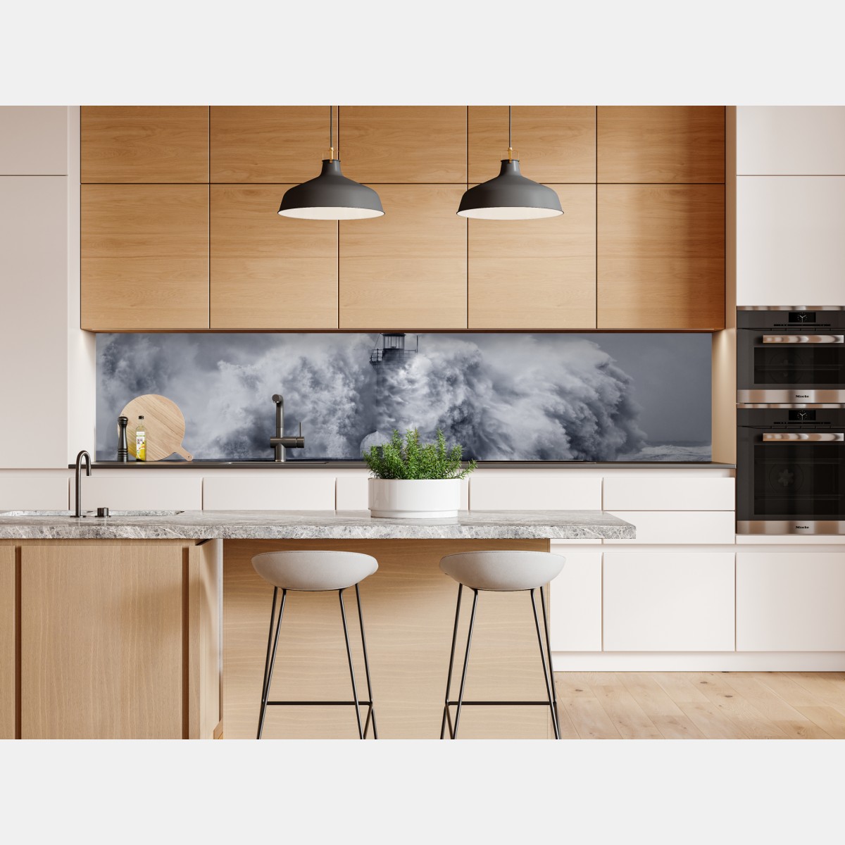 Naklejka repozycjonowalna latarnia morska pochłonięta przez fale – Wallissimo® Naklejka repozycjonowalna latarnia morska pochłonięta przez fale – Wallissimo®