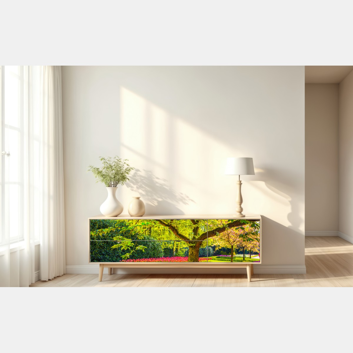 Naklejka repozycjonowalna barwny ogród tulipanów w Keukenhof – Wallissimo® Naklejka repozycjonowalna barwny ogród tulipanów w Keukenhof – Wallissimo®