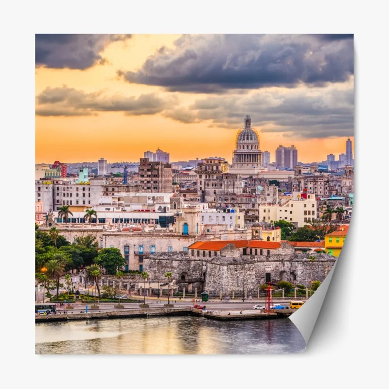 Naklejka repozycjonowalna botaniczny wzór z cytrynami – Wallissimo®