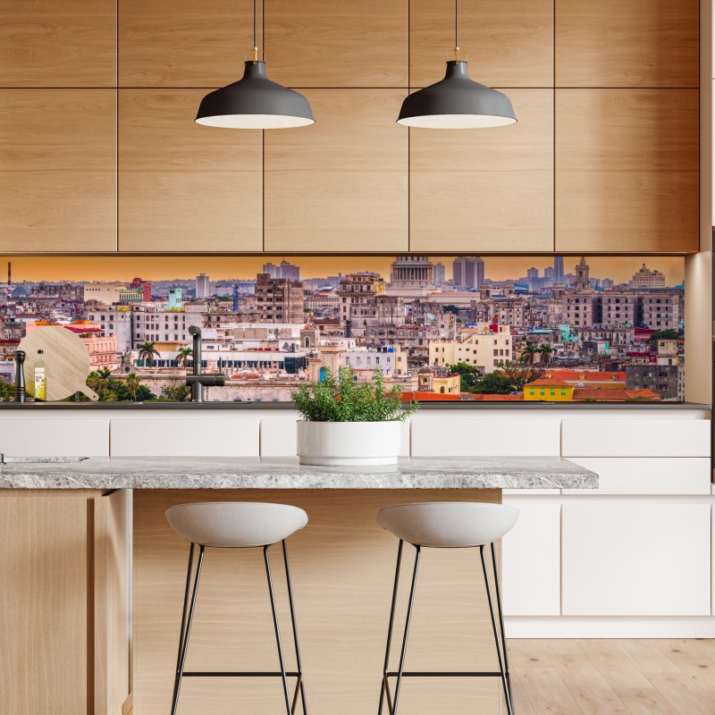 Naklejka repozycjonowalna botaniczny wzór z cytrynami – Wallissimo®