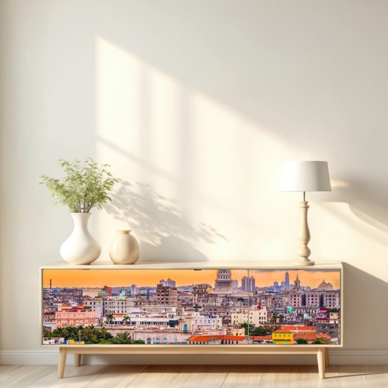 Naklejka repozycjonowalna Hawana panorama miasta o zachodzie słońca – Wallissimo® Naklejka repozycjonowalna Hawana panorama miasta o zachodzie słońca – Wallissimo®