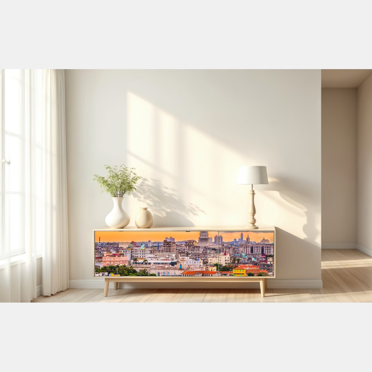 Naklejka repozycjonowalna Hawana panorama miasta o zachodzie słońca – Wallissimo® Naklejka repozycjonowalna Hawana panorama miasta o zachodzie słońca – Wallissimo®