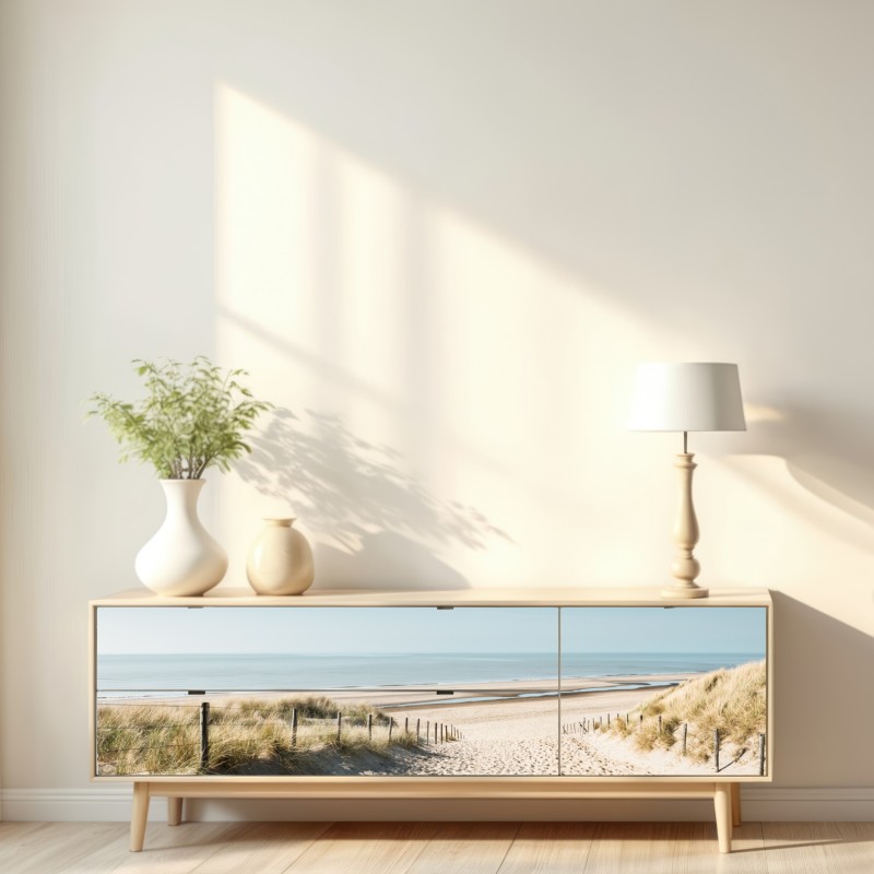 Naklejka repozycjonowalna wydmy i spokojne morze przy Noordwijk – Wallissimo® Naklejka repozycjonowalna wydmy i spokojne morze przy Noordwijk – Wallissimo®