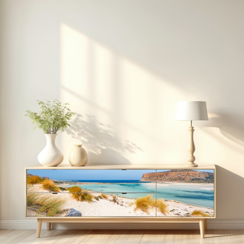 Naklejka repozycjonowalna laguna Balos, Kreta: turkusowa oaza – Wallissimo® Naklejka repozycjonowalna laguna Balos, Kreta: turkusowa oaza – Wallissimo®