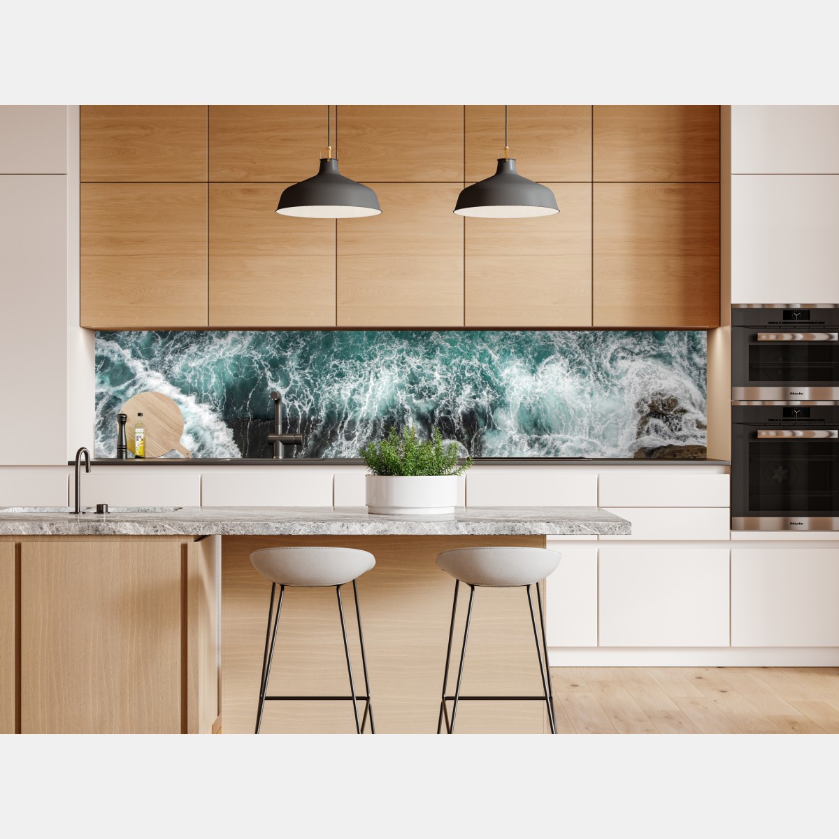 Naklejka repozycjonowalna turkusowe wybrzeże z lotu ptaka z rozbijającymi się falami – Wallissimo® Naklejka repozycjonowalna turkusowe wybrzeże z lotu ptaka z rozbijającymi się falami – Wallissimo®