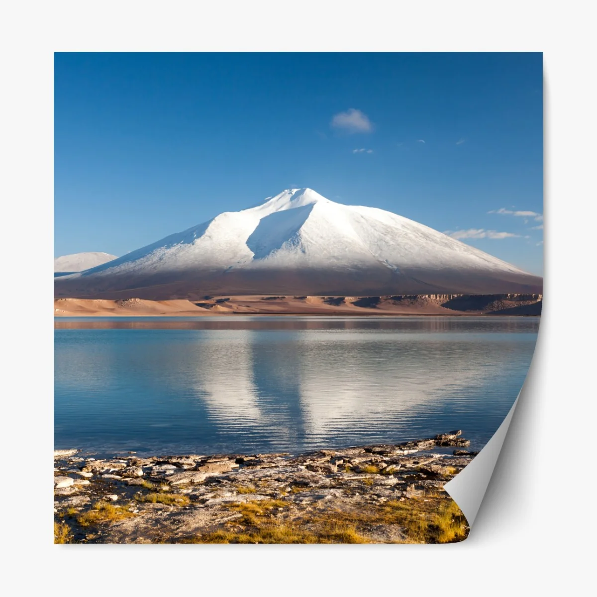 Naklejka repozycjonowalna Laguna Verde odbicie w Atacama – Wallissimo® Naklejka repozycjonowalna Laguna Verde odbicie w Atacama – Wallissimo®