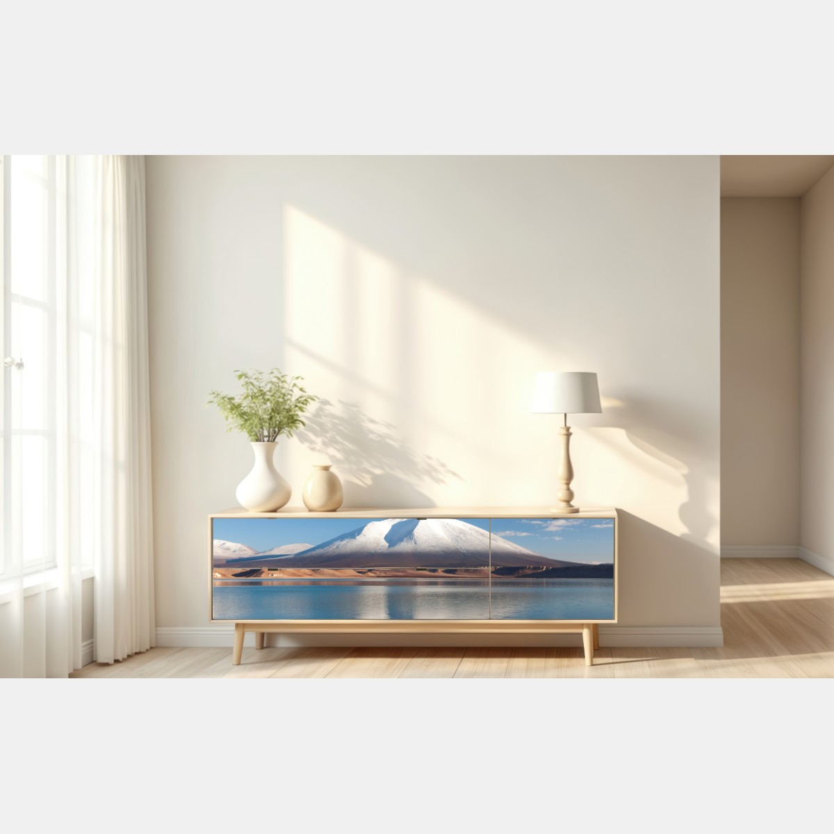 Naklejka repozycjonowalna Laguna Verde odbicie w Atacama – Wallissimo® Naklejka repozycjonowalna Laguna Verde odbicie w Atacama – Wallissimo®