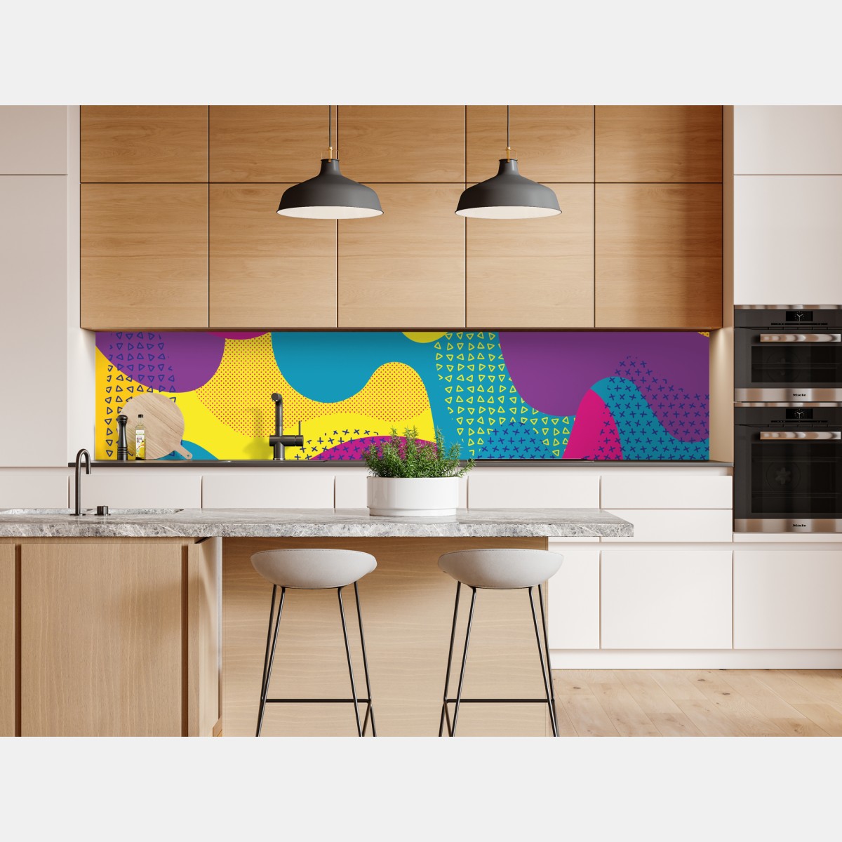 Naklejka repozycjonowalna żywy abstrakcyjny wzór fal – Wallissimo® Naklejka repozycjonowalna żywy abstrakcyjny wzór fal – Wallissimo®