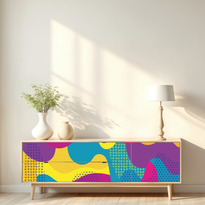 Naklejka repozycjonowalna żywy abstrakcyjny wzór fal – Wallissimo® Naklejka repozycjonowalna żywy abstrakcyjny wzór fal – Wallissimo®