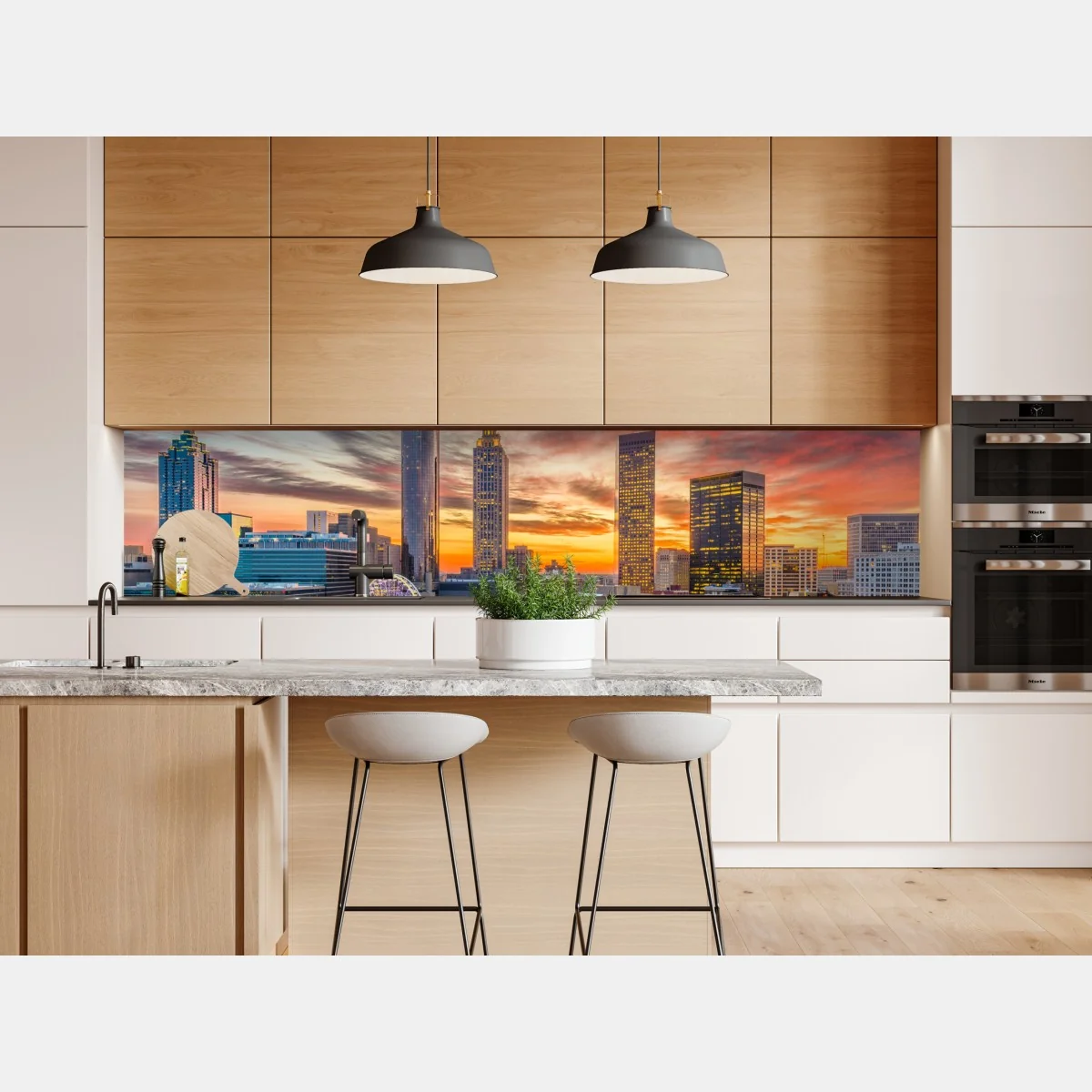 Naklejka repozycjonowalna Atlanta panorama miasta przy zachodzie słońca – Wallissimo® Naklejka repozycjonowalna Atlanta panorama miasta przy zachodzie słońca – Wallissimo®