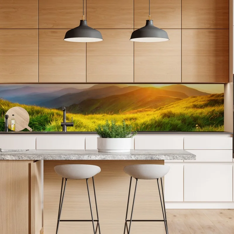 Naklejka repozycjonowalna tropikalne akwarelowe orchidee i liście palmowe – Wallissimo®