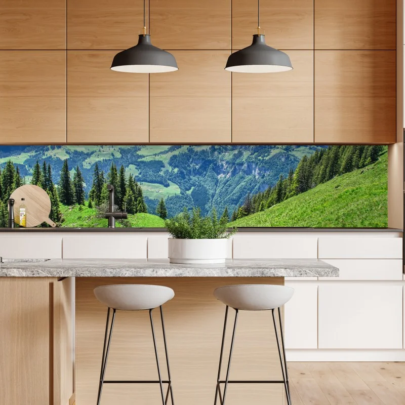 Naklejka repozycjonowalna złote kwiaty lotosu na zielonym tle – Wallissimo®