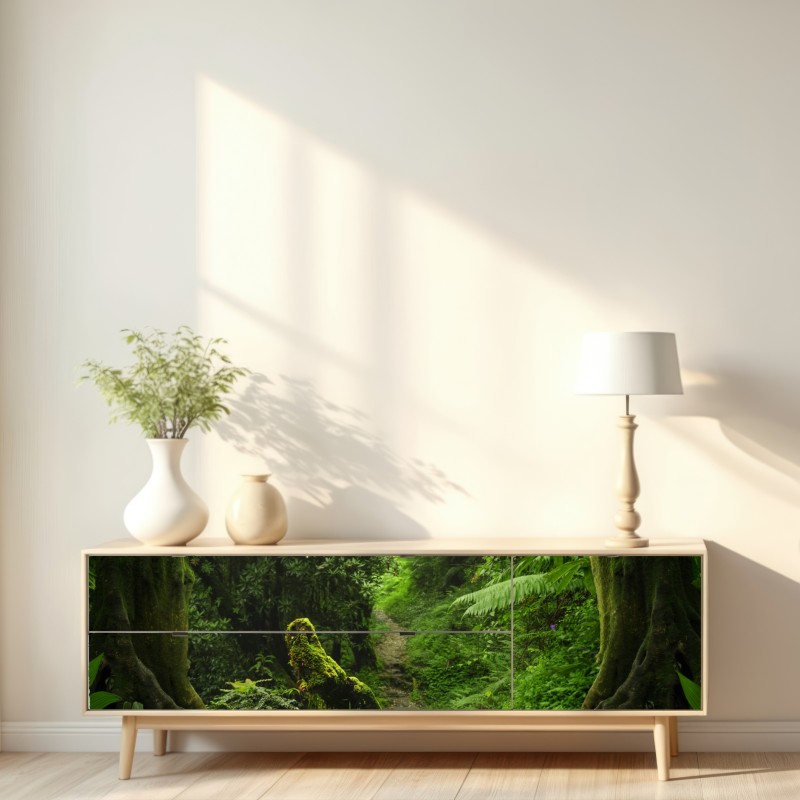 Naklejka repozycjonowalna zaczarowana mszysta leśna ścieżka – Wallissimo® Naklejka repozycjonowalna zaczarowana mszysta leśna ścieżka – Wallissimo®