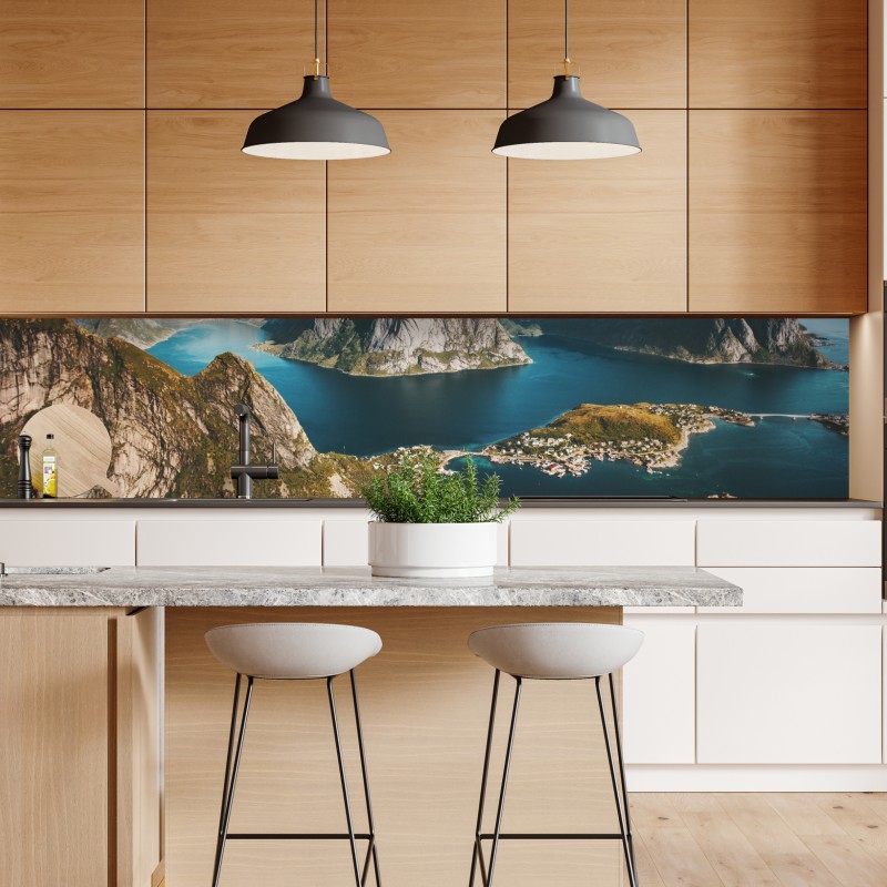 Naklejka repozycjonowalna ręcznie rysowany wzór koi i lotosu – Wallissimo®