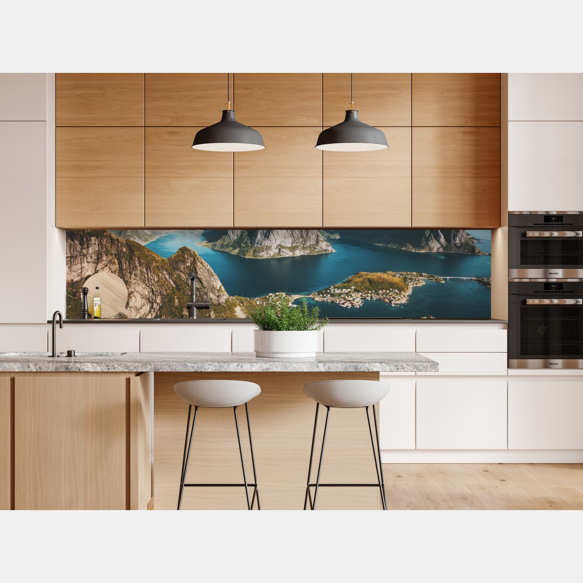 Naklejka repozycjonowalna majestatyczna panorama górskiego fiordu – Wallissimo® Naklejka repozycjonowalna majestatyczna panorama górskiego fiordu – Wallissimo®