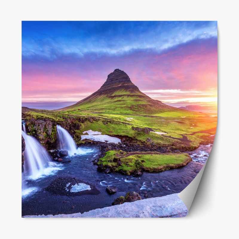 Naklejka repozycjonowalna elegancki czerwony flaming na czarnym tle – Wallissimo®